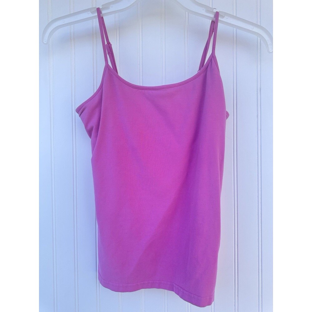 GAP Women’s Large Pink Cami Tank Top Stretch Spaghetti Strap Built In Bra